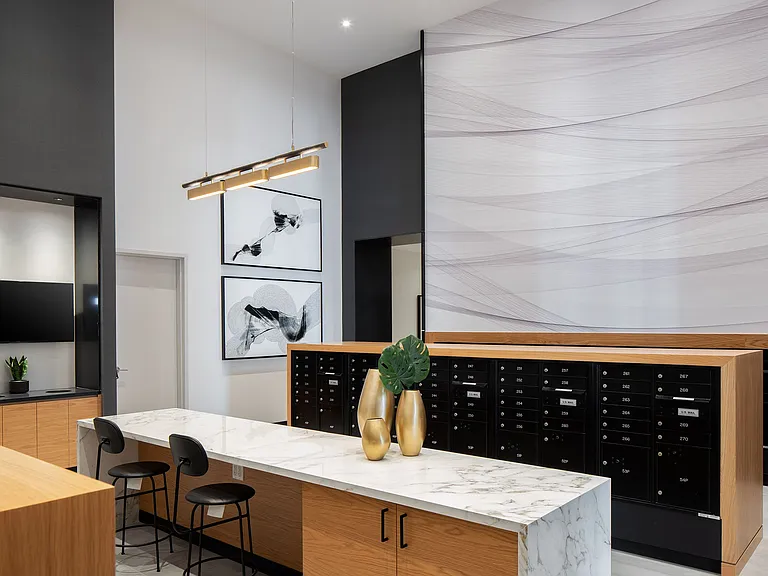 Stylish mail and package room