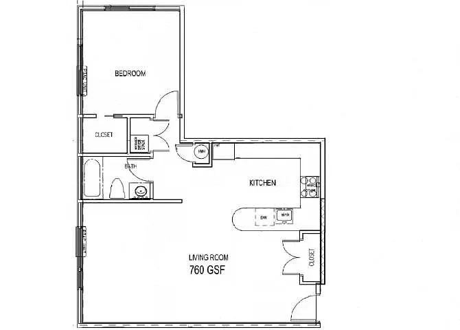 Floor plan 1 Bedroom Deluxe