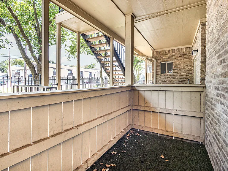 Balcony off kitchen.