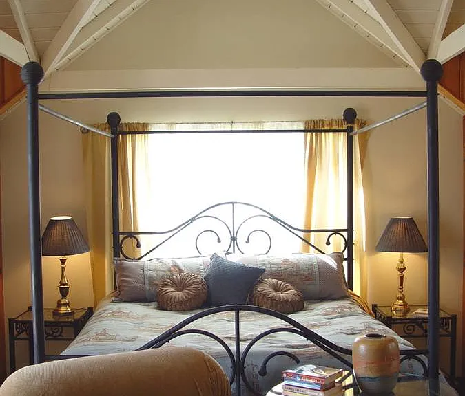 Master bedroom with a California King bed.