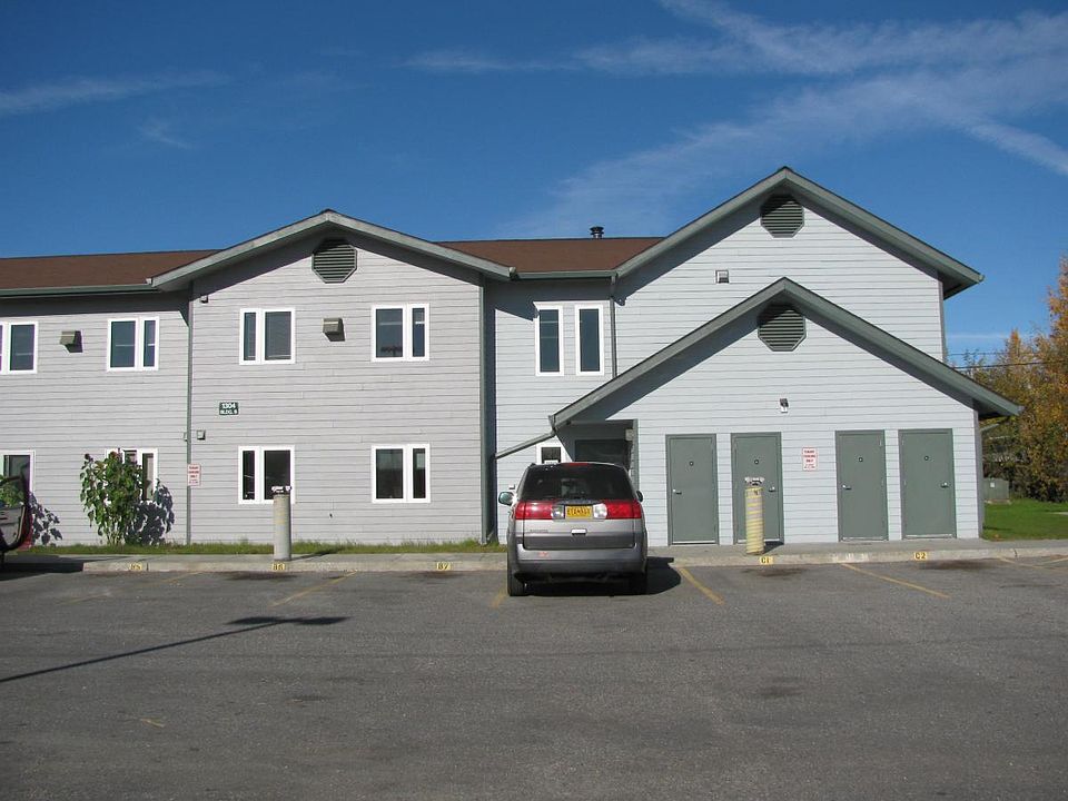 Front of B Building with outside storage closets