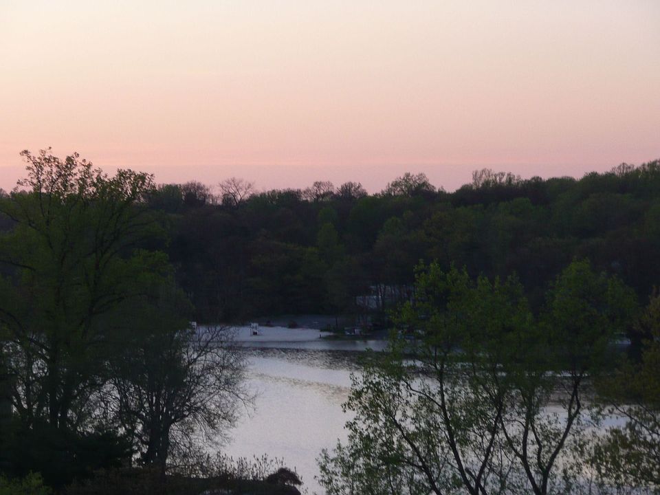 Sunset view on the lake