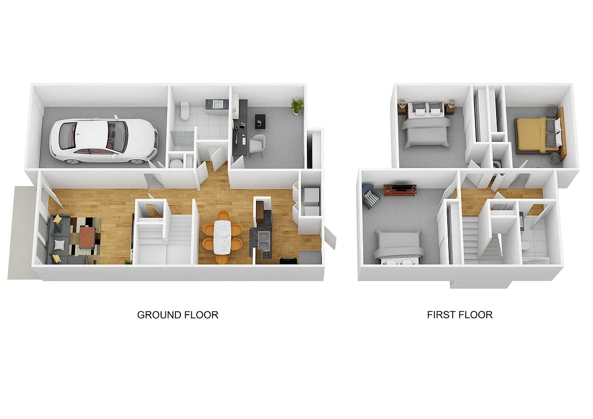 Floor plan 4 Bedroom - w/Garage Reno