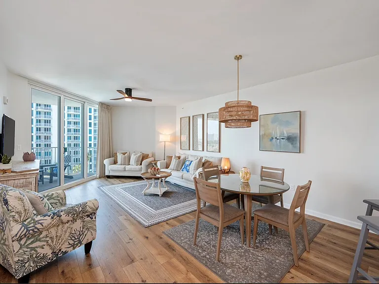 Updated fixtures & and a fantastic open floor plan. There are also 3 Roku Smart TVs in the condo so you can stream your favorite movies/shows