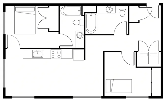 Floor plan 2 Bed A