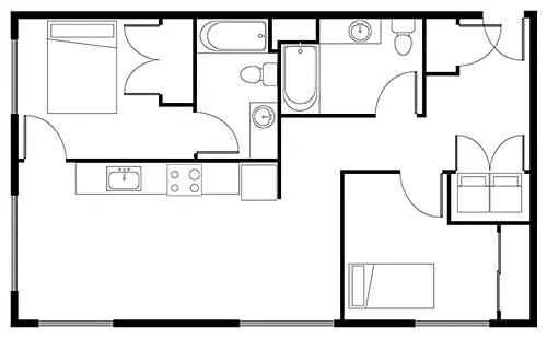 Floor plan 2 Bed A