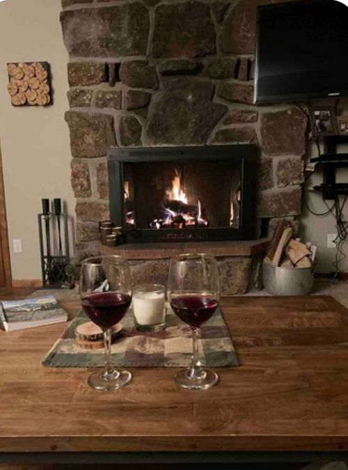 Wood burning fireplace