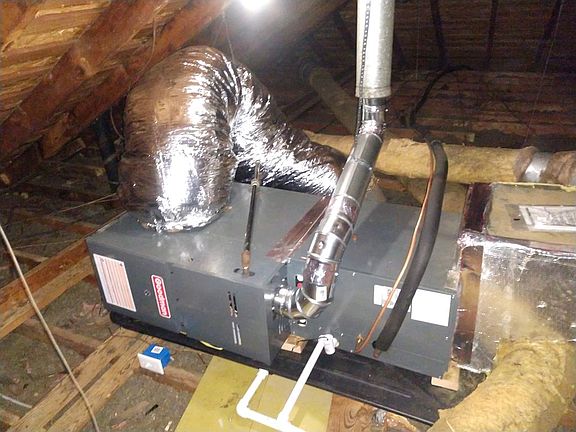 New central heat unit instal