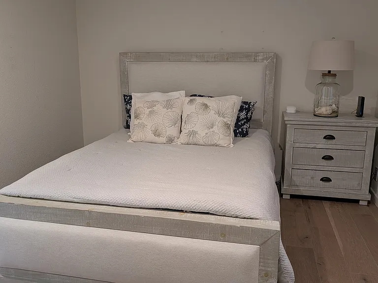 The downstairs bedroom is the only furnished bedroom.