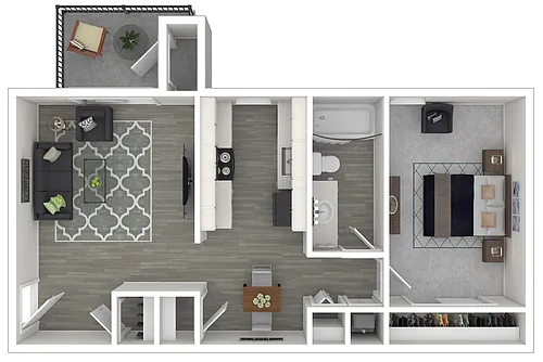 Floor plan Verde | 1 Bed | 1 Bath | Standard