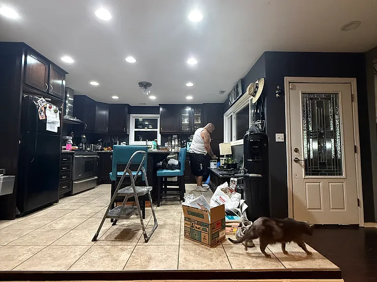 open concept kitchen and living room
