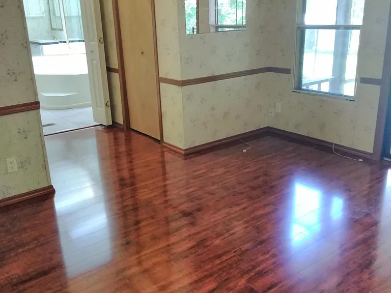 New hardwood floors in the master bedroom