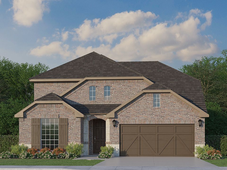 Plan 1525 Elevation B with Stone by American Legend Homes