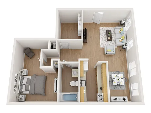 Floor plan 1 Bedroom B