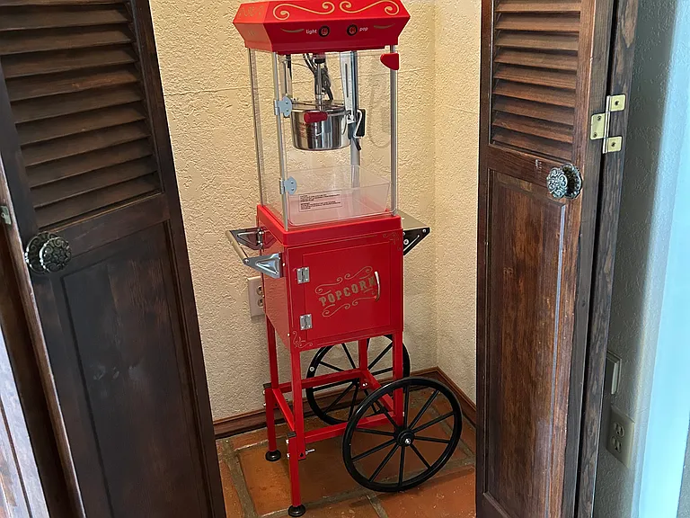 Small kitchen closet is home for the new popcorn popper!