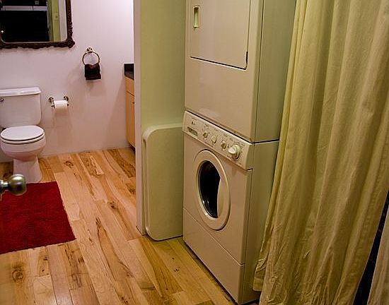In-unit laundry and storage