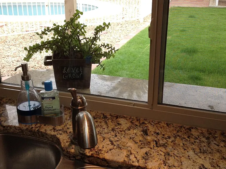Bar Seating outside Kitchen Window