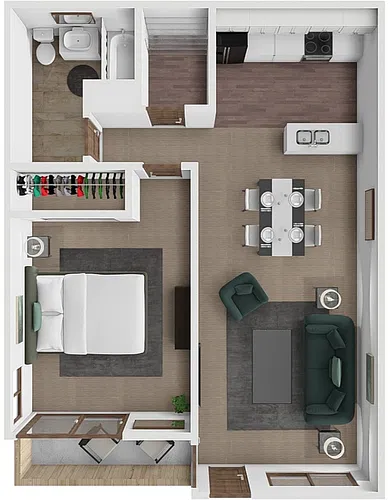 Floor plan Laurel 1 bedroom