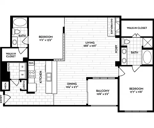 Floor plan Sunset and Washington