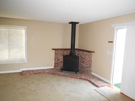 Living room with a fireplace