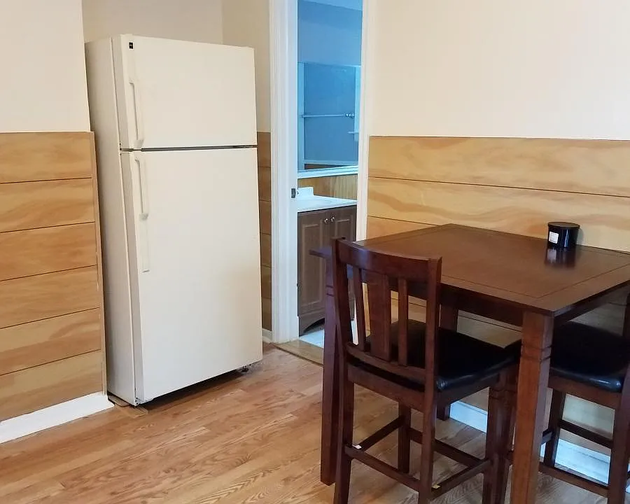 Kitchen with fridge