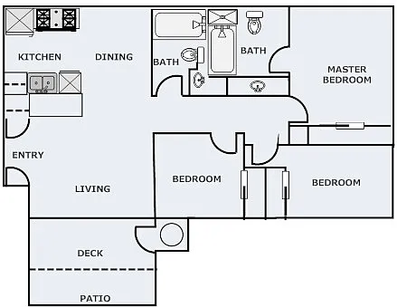 Floor plan 3 BED 2 BATH