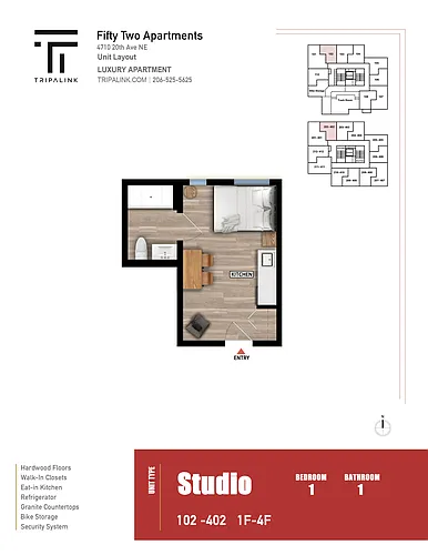 Floor plan Studio - 246 sqft