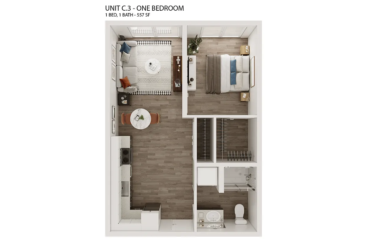 Floor plan Traditional 1BD-1BA