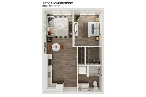 Floor plan Traditional 1BD-1BA