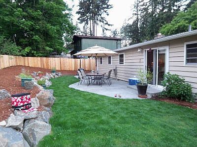North-facing view of backyard