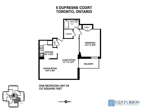 Floor plan 1 Bedroom Large - Over 700 sqft