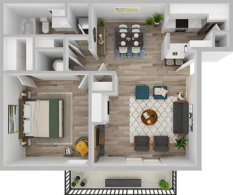 1 Bedroom | 1 Bath | 608 SF 1 Bedroom | 1 Bath | 608 SF