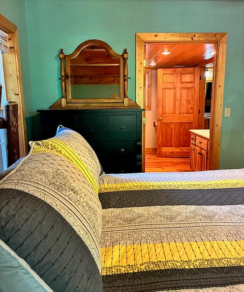 First floor bedroom connected to bathroom