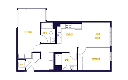 Floor plan 2 Bed/2 Bath-B3.0