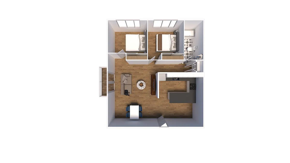 Floor plan 2 Bedroom 1 Bathroom