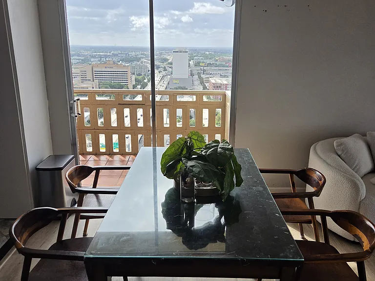 Dining with side balcony
