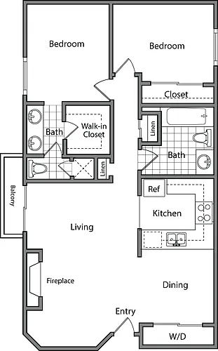 Floor plan 2 Bedroom B