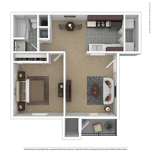 Floor plan 1 Bed 1 Bath