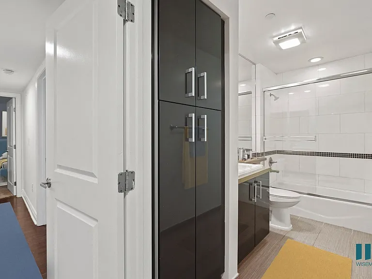 Bathroom with Built-In Cabinet Storage