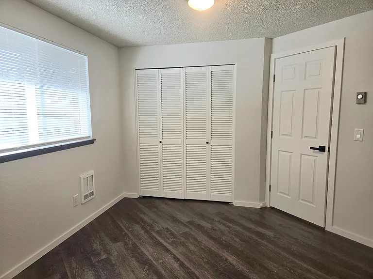 View from inside N. bedroom. Full sized closet.