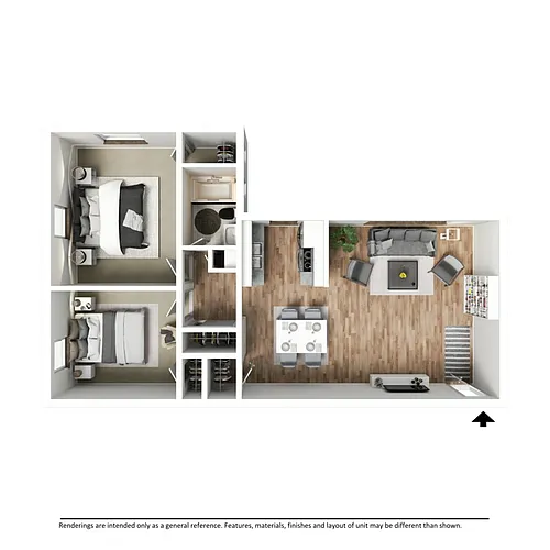 Floor plan 2BD/1BA