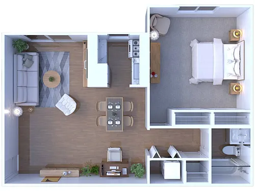 Floor plan 1BR - 1BTH - Waterford
