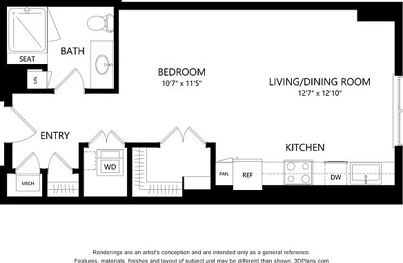 S2 Studio - 572 Square Feet S2 Studio - 572 Square Feet