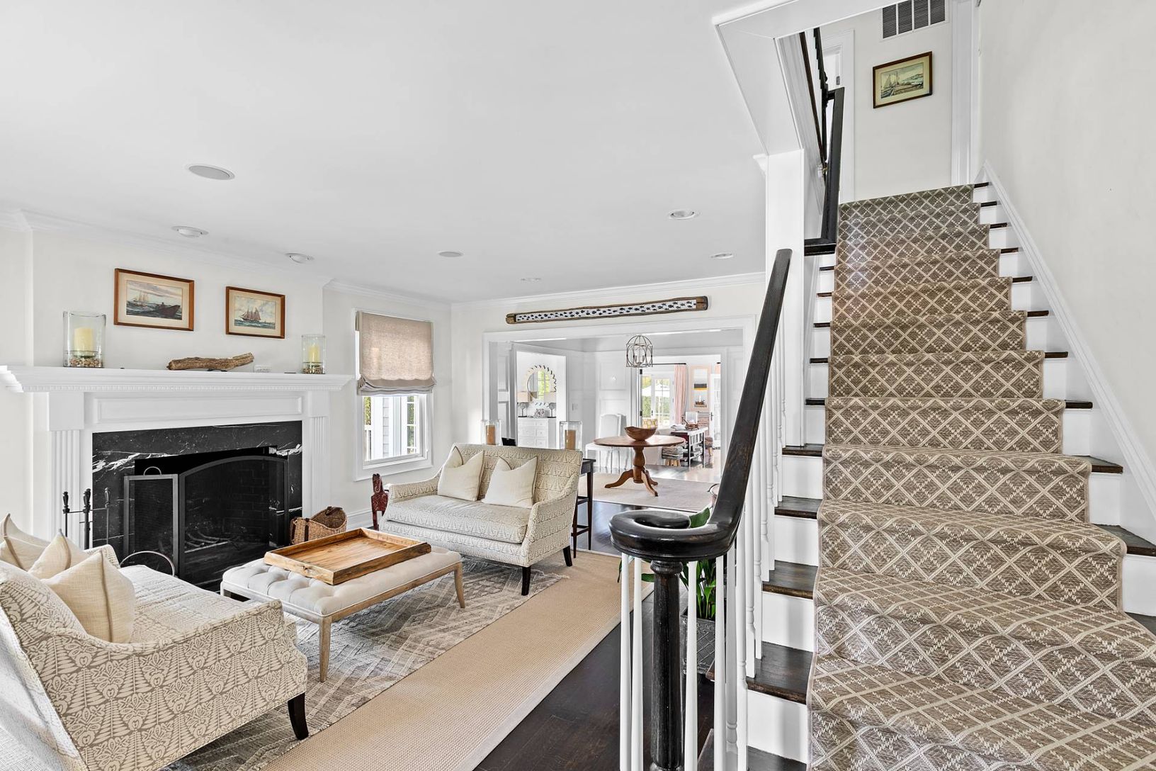 Formal living room with fireplace