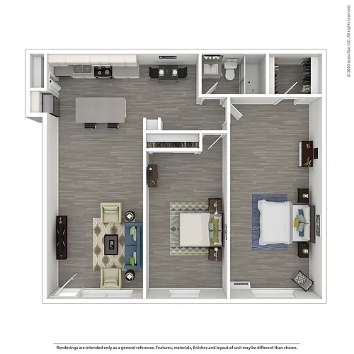 Floor plan 2 Bedrooms/ 1 Bath