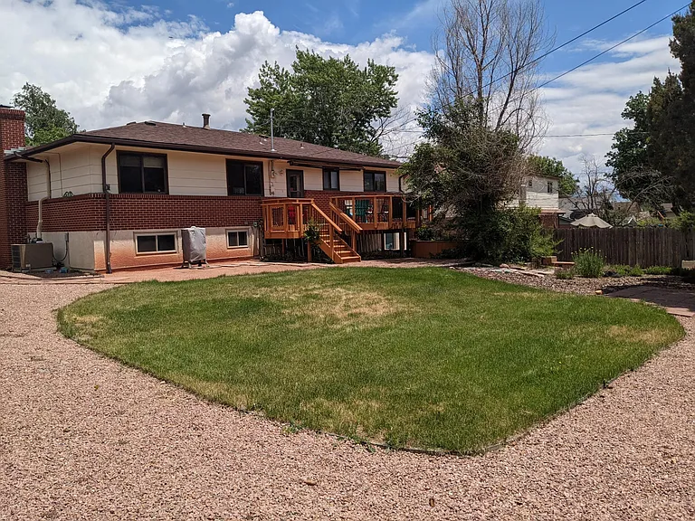 Nicely landscaped backyard with irrigation system