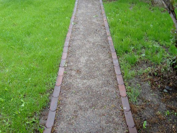 path to garage back yard
