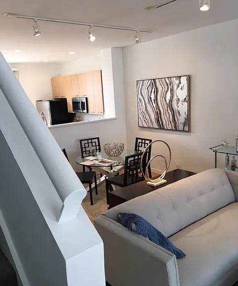 View from adjacent stairwell--Living Area