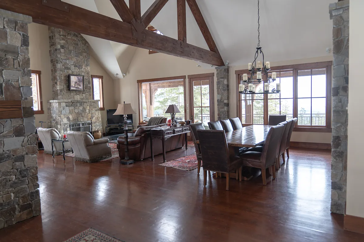 Photo 2 of 30 - 183 Ridge Run Dr - Whitefish, MT Main level dining and family room - 183 Ridge Run Dr