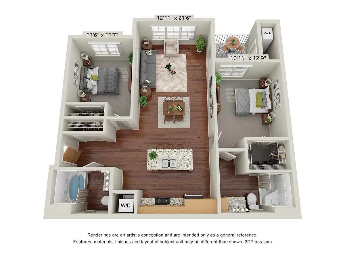 Floor plan Two Bedroom - B